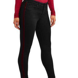 New Skinny Velvet Side Stripe Mid Rise Ankle Jean.